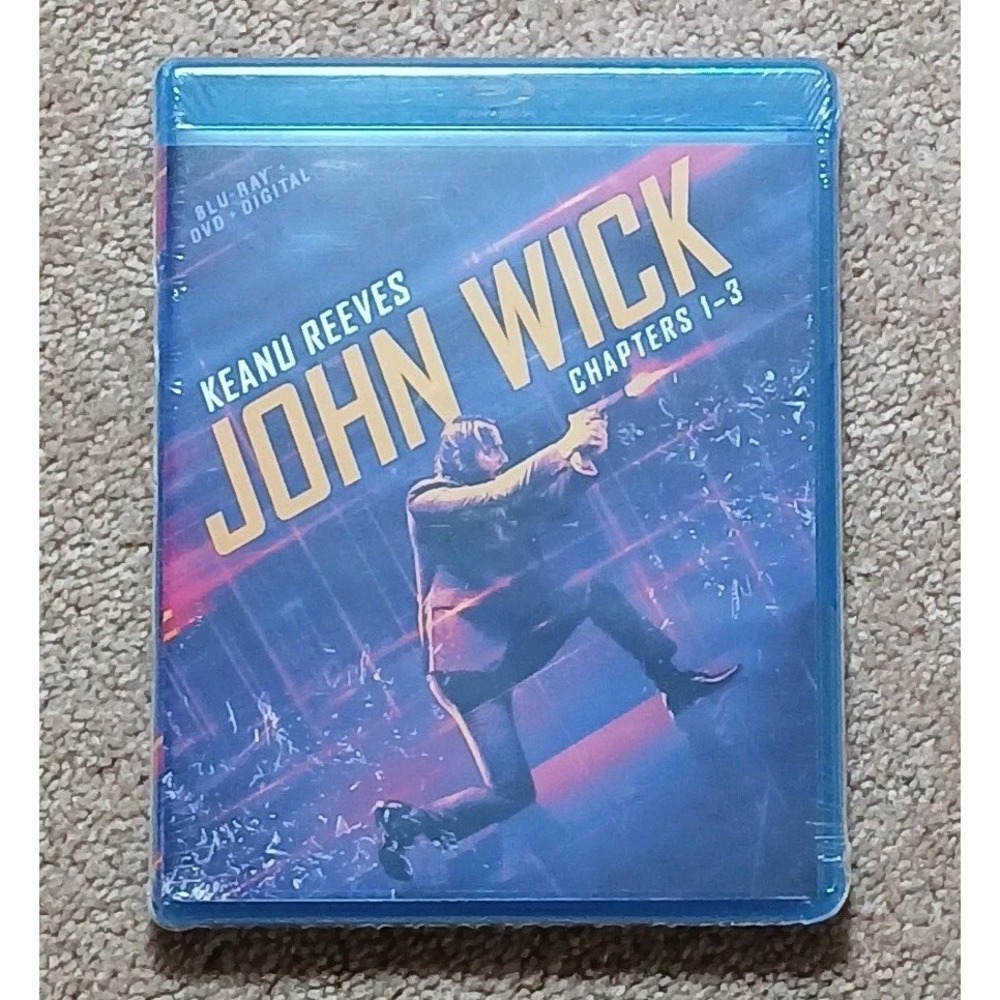 John Wick Chapters 1-3 Blu-ray + DVD, Keanu Reeves, Action, 3 Movies, Bonus